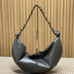 Replica qualità specchio Borsa a tracolla hobo Amalia YSL Saint Laurent cachi scuro