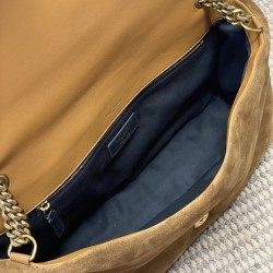 Replica Borsa a mano grande Calypso Envelope YSL Saint Laurent scamosciata marrone Imitazioni Replica qualità specchio Borsa a mano grande Calypso Envelope YSL Saint Laurent scamosciata marrone