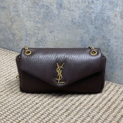 Replica qualità specchio Borsa Hobo Calypso piccola YSL Saint Laurent Borgogna
