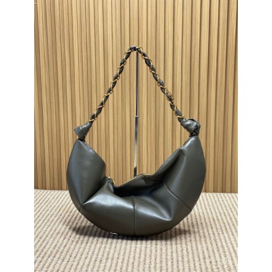 Borsa a tracolla hobo Amalia YSL Saint Laurent cachi scuro