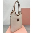 Borse Replica Alta Qualità a tracolla in tela Miumiu IVY 5BG231 caffè