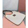 Borse Replica Alta Qualità a tracolla in tela Miumiu IVY 5BG231 caffè