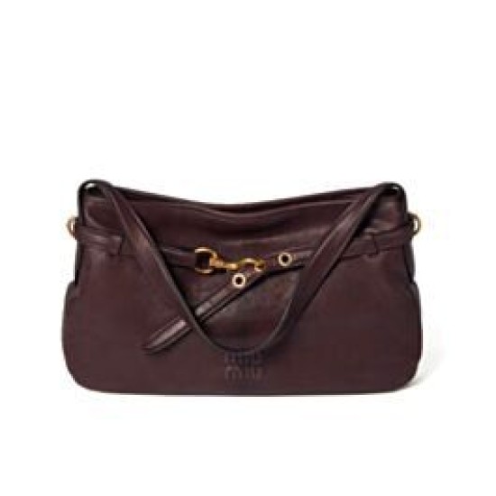 Borsa a tracolla Miumiu Adventure Nappa 5BC181 Caffè