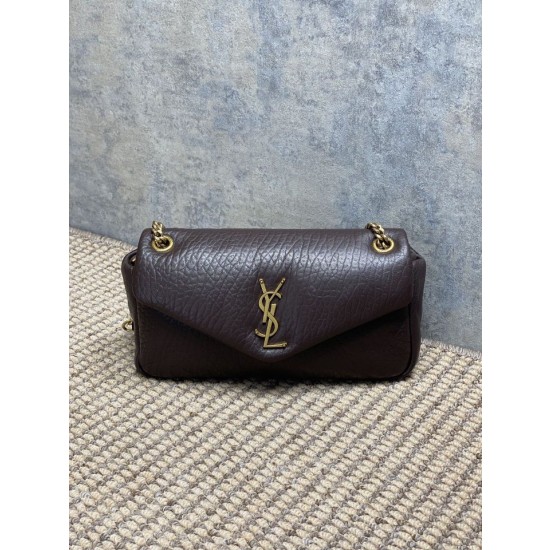 Borsa Hobo Calypso piccola YSL Saint Laurent Borgogna