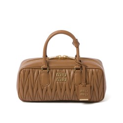 Borsa Miu Miu Arcadie Matelasse Nappa Caffè