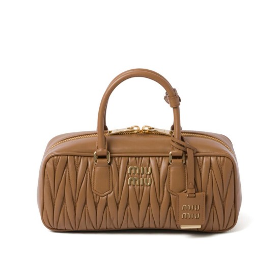 Borsa Miu Miu Arcadie Matelasse Nappa Caffè