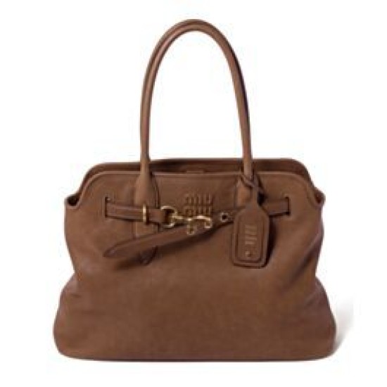 Borsa tote Miu Miu Adventure nappa 5BG291 Caffè