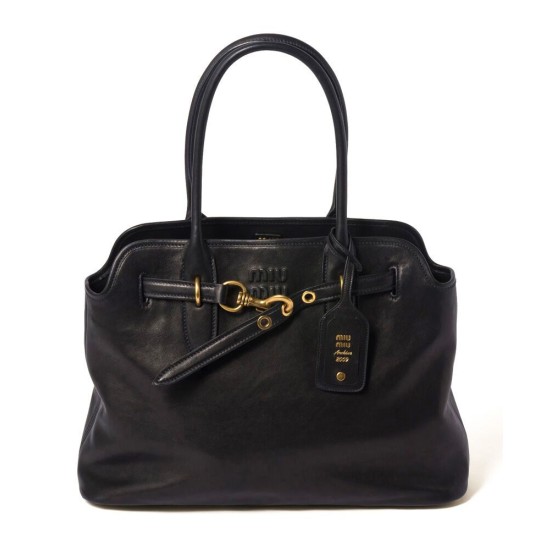Borsa tote Miu Miu Adventure nappa 5BG291 Nero