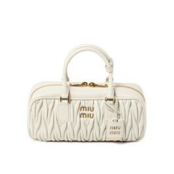 Replica qualità specchio Borsa Miu Miu Arcadie Matelasse Nappa Crema