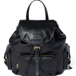 Replica qualità specchio Zaino in pelle Miumiu 5BZ042 Nero