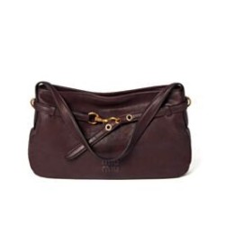 Replica qualità specchio Borsa a tracolla Miumiu Adventure Nappa 5BC181 Caffè