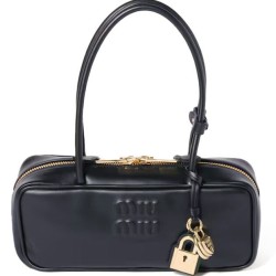 Replica qualità specchio Borsa tote Miumiu Beau 5BB173 Nero