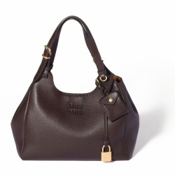Replica qualità specchio Borse  a mano Miu Miu Hobo tote 5BA304 Caffè
