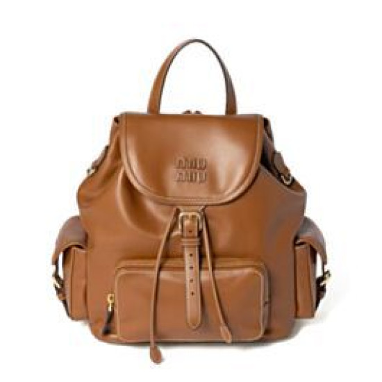 Zaino in pelle Miumiu 5BZ042 Marrone Zaino in pelle Miumiu 5BZ042 Marrone
