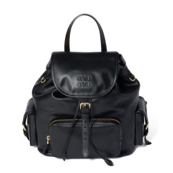 Zaino in pelle Miumiu 5BZ042 Nero