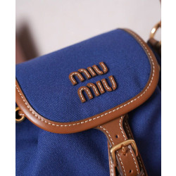 Zaino in tela Miumiu 5BZ043 blu