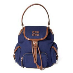 Zaino in tela Miumiu 5BZ043 blu