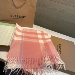 Replica qualità specchio Dettagli perfetti Sciarpa Burberry Check Classical cashmere 30 x 200 Rosa