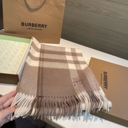 Replica qualità specchio Dettagli perfetti Sciarpa Burberry Check Classical cashmere 30 x 200 Beige 