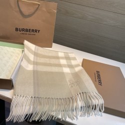 Replica qualità specchio Sciarpa Burberry Check Classical cashmere 30 x 200 beige chiaro