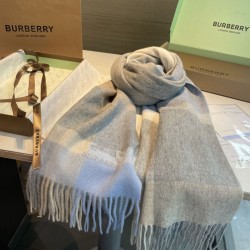 Replica qualità specchio Dettagli perfetti Scialle cashmere con motivo check Burberry e bordi sfrangiati blu 60 x 180
