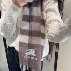 Replica qualità specchio Pari all'originale replica Sciarpa Burberry Check Classical cashmere 30 x 180 Grigio