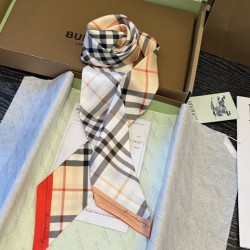 Replica qualità specchio Sciarpa in seta con motivo a quadri Vintage Check Burberry 8 x 180 Beige