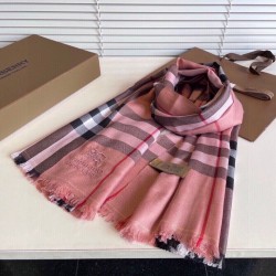 Replica qualità specchio Sciarpa Burberry Check Classical cashmere Rosa 70 x 200