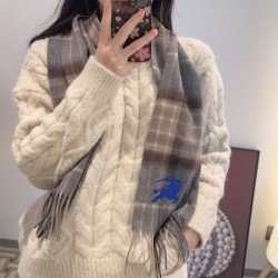 Replica qualità specchio Qualità superiore replica Dettagli perfetti Sciarpa reversibile cashmere con motivo check EKD Burberry 30 x 200 Cammello