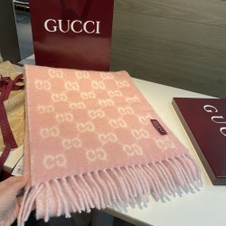 Replica falso Sciarpa Gucci GG in misto lana alpaca 37 x 200 rosa Imitazioni Replica qualità specchio falso Sciarpa Gucci GG in misto lana alpaca 37 x 200 rosa