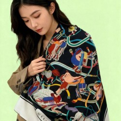 Replica qualità specchio Pari all'originale replica Scialle reversibile Gucci seta e cashmere Modello di equitazione 140 02