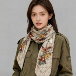 Replica qualità specchio Sciarpa Gucci velluto con stampa animalier e floreale 140 03