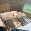 Dettagli perfetti Scialle cashmere con motivo check Burberry e bordi sfrangiati blu 60 x 180