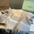 Dettagli perfetti Scialle cashmere con motivo check Burberry e bordi sfrangiati blu 60 x 180