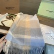Dettagli perfetti Scialle cashmere con motivo check Burberry e bordi sfrangiati blu 60 x 180