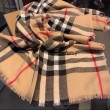 Dettagli perfetti Sciarpa cashmere Burberry Check Beige con bordi sfrangiati 70 x 200
