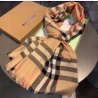 Dettagli perfetti Sciarpa cashmere Burberry Check Beige con bordi sfrangiati 70 x 200