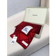 Qualità superiore replica Dettagli perfetti Sciarpa/coperta lana con motivo check Burberry etichetta equestre 30 x 180 Rosso