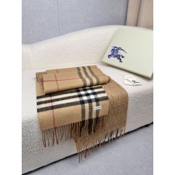 Dettagli perfetti Sciarpa reversibile Burberry cashmere con motivo check e scudo B beige archivio 30 x 168