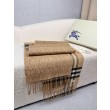 Dettagli perfetti Sciarpa reversibile Burberry cashmere con motivo check e scudo B beige archivio 30 x 168