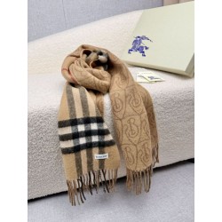 Dettagli perfetti Sciarpa reversibile Burberry cashmere con motivo check e scudo B beige archivio 30 x 168