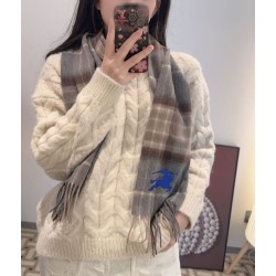 Qualità superiore replica Dettagli perfetti Sciarpa reversibile cashmere con motivo check EKD Burberry 30 x 200 Cammello