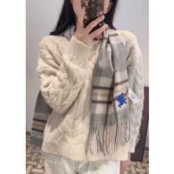 Qualità superiore replica Dettagli perfetti Sciarpa reversibile cashmere con motivo check EKD Burberry 30 x 200 Grigio