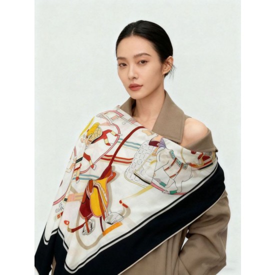 Qualità superiore replica falso Scialle reversibile Gucci in seta e cashmere con motivo GG 135 Rosso