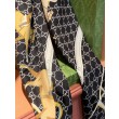 Pari all'originale replica falso Scialle reversibile seta e lana Gucci con motivo a sella da equitazione 140 