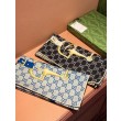 Pari all'originale replica falso Scialle reversibile seta e lana Gucci con motivo a sella da equitazione 140 