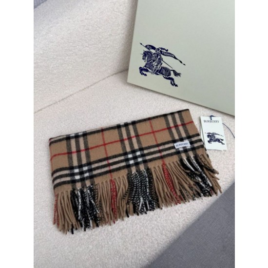 Qualità superiore replica falso Sciarpa classica cashmere a quadri Burberry marrone 30 x 155