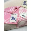 falso Sciarpa/coperta lana con motivo check Burberry etichetta equestre 30 x 180 Rosa