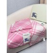 falso Sciarpa/coperta lana con motivo check Burberry etichetta equestre 30 x 180 Rosa
