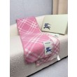 falso Sciarpa/coperta lana con motivo check Burberry etichetta equestre 30 x 180 Rosa